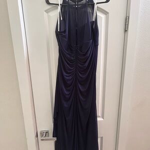 DAVIDS BRIDAL NAVY BRIDESMAID DRESS SIZE 14